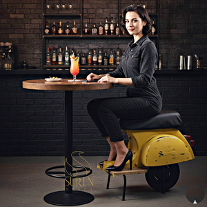 Siren Space SS2969 – Siège pliable de style scooter en fer forgé, design artisanal antique, pour salons de maison, restaurants et hôtels - Product Image 1