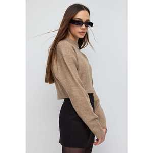 Cárdigan Corto de Punto Informal para Mujer, Transpirable, Talla Grande, Suéter Corto con Decoración de Logotipo Frontal para la Temporada Otoño/Invierno - Product Image 2