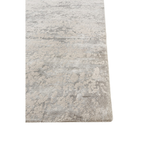 Alfombra Kavi Gris y Negra de Lana y Seda de Bambú Anudada a Mano, Diseño Teoría del Caos, Patrón Abstracto Rectangular para Sala de Estar Juvenil, Esk-411 - Product Image 4