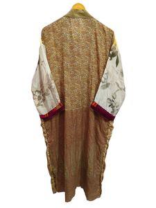 Haute qualité Pure Soie Sari Kimono Léger Vintage Sari Robe Doux Plage Robe De Soirée Indien À La Main Kimono En Soie à vendre - Product Image 6