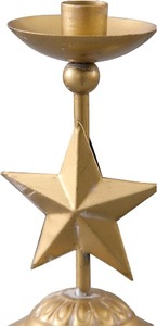 Juego de 2 Portavelas Cónicos de Hierro Hechos a Mano, Ecológicos, con Diseño de Estrella Dorada, para Decoración del Hogar, Decoración Navideña - Product Image 3