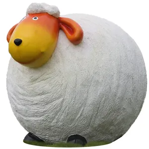 2023 New Arrival Orange Face White Body Cartoon Sheep Garden Decoration Statue