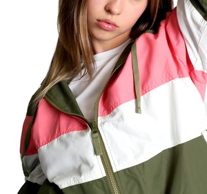 Chaqueta Cortavientos Impermeable y Transpirable para Mujer, Tejido de Nailon Crudo, Diseño con Cremallera, Chaqueta Cortavientos para Mujer, Ropa de Exterior - Product Image 5
