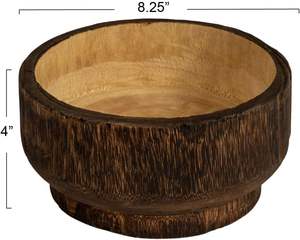 Paulownia ชามไม้สองโทนสีน้ำตาลธรรมชาติสำหรับตกแต่งบ้าน - Product Image 3