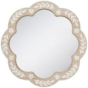 Espejo colgante de madera y Perla madre para pared, decoración de espejos con forma de flor, diseño moderno, el más vendido en Vietnam - Product Image 1