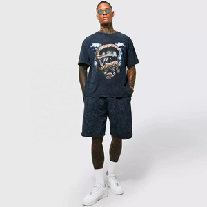 เสื้อยืดลำลองผู้ชายโอเวอร์ไซส์ผ้าคอตตอน100% กราฟิกซีดและดีไซน์พิมพ์ลายสีดำแขนสั้น - Product Image 2