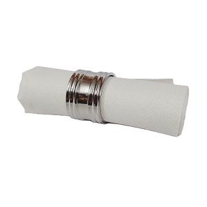 Anneau de serviette en aluminium argent doublure ronde nickelé porte-serviette en vrac fait à la main meilleure qualité utilisation pour Restaurant - Product Image 1