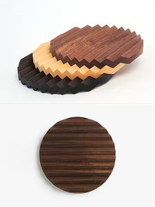 Venta caliente accesorios de cocina Posavasos de madera de alta calidad para bebidas Posavasos de madera de acacia natural Juego de 4 para la venta utensilios para hornear - Product Image 3