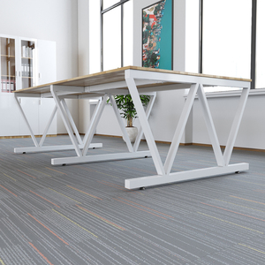 Escritorio Modular Industrial Moderno para Cuatro Personas con Patas de Acero en Forma de V, Requiere Ensamblaje (BNV68061) - Product Image 4