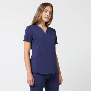 Uniforme Médico de Alta Calidad para Damas, Color Azul Marino, Manga Corta, Transpirable y de Secado Rápido, para Médicos y Enfermeras - Product Image 4
