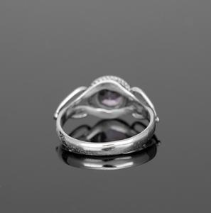 Bague d'amour cœur améthyste violette faite à la main en argent Sterling 925 bijoux ronds en pierres précieuses bague cadeau élégante pour les femmes - Product Image 4
