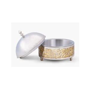 Marmite en métal Design traditionnel fait à la main Vente en gros Réchauffeur d'aliments fantaisie Casserole en métal fantaisie de table décorative pour mariage - Product Image 3