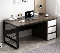 Ensemble bureau et chaise de bureau au design moderne et simple, panneau en bois de luxe, poste de travail pour le personnel, pour la maison ou le bureau, pour l'utilisation d'ordinateur