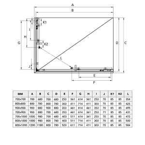 Box Doccia CIELO 70x100 con Profilo Nero Opaco e Vetro Trasparente - Product Image 5