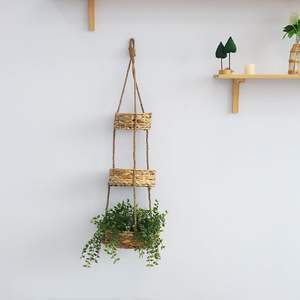 Water hyacinth fruit <b>hanging</b> <b>basket</b> kitchen home decor natural handwoven tier <b>storage</b> <b>baskets</b> - Product Image 2