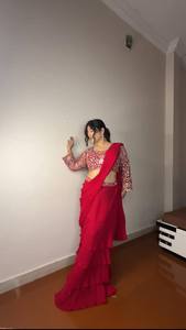 ผ้าจอร์เจียแบบดั้งเดิมหรูหรา3ชั้นมีระบายงานปักลวดลายสวยงาม - Product Image 3