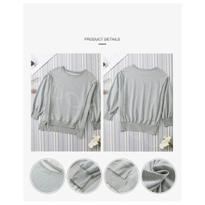 Sweat-shirt oversize pour femmes en gros, col rond léger avec épaules tombantes, tissu brossé doux au toucher, confortable - Product Image 5