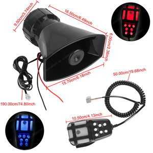 Còi báo động ô tô TZ-424 Series C - Loa báo động 7 âm với bộ khuếch đại micro cầm tay 12V, âm thanh khẩn cấp - Product Image 6