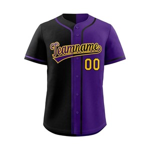 Camisetas de béisbol negras personalizadas al por mayor de fábrica, uniformes informales sublimados elegantes, servicio OEM transpirable - Product Image 1