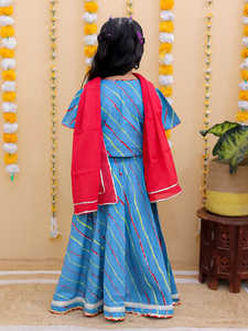 Girls Designer Cotton Lehenga Choli Set Kids Party Wear Ethnic <b>Lehnga</b> Choli for Indian Weddings Bollywood - Product Image 2