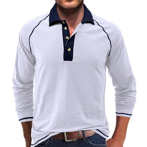 Chemise à manches longues pour homme, logo personnalisé, couleur unie, style européen américain, tissu jersey polyester/coton, impression numérique - Product Image 5