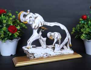 Figura Decorativa de Elefante Caminando, Decoración para el Hogar, Decoración de Mesa, Escultura de Elefante de Resina para Regalo, Estatua de Elefante con Cachorro - Product Image 3