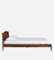 Lit danois en teck massif finition naturelle, matériau de haute qualité pour mobilier de chambre