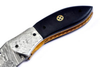 Couteau de survie de poche en acier Damas de haute qualité, fait main, avec manche en bois - Option OEM, idéal pour le camping