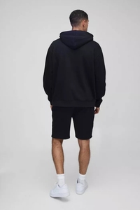 ชุดวอร์มสวมหัวโอเวอร์ไซส์ของผู้ชายชุดลำลองแบบมีฮู้ดสำหรับผู้ชายดีไซน์สั้นทางการระบายอากาศได้ดีใส่สบาย - Product Image 2