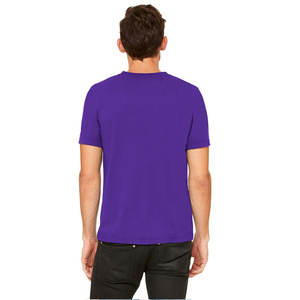 T-shirt col en V pour hommes à manches courtes avec logo personnalisé Chemises col en V violet T-shirt unisexe respirant T-shirt personnalisé unisexe - Product Image 3