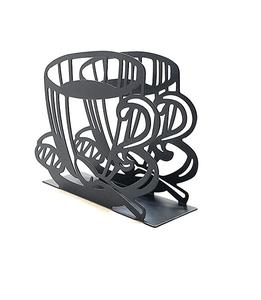 Porte-serviettes de luxe et au design unique en fil noir en métal personnalisé pour la décoration de mariage et le restaurant - Product Image 1