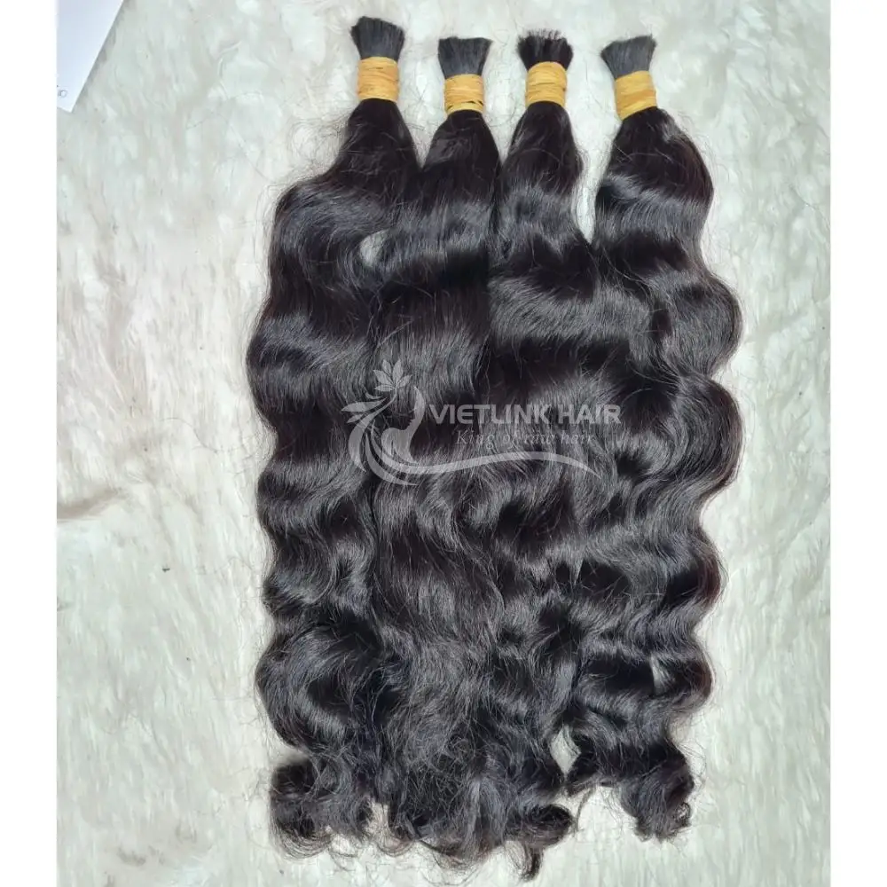 Top Quality Hair 100% Premium Bulk Extension Cambodian Deep Wavy Bulk Human Hair Vendor Whole Price From VietLink