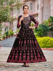 Nouveauté Pantalon Kurti rayonne en tissu de haute qualité, styliste, fantaisie, élégant, avec Dupatta et travail imprimé, exportateur indien - Product Image 6