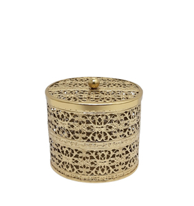 Boîte ronde en aluminium et en métal de modèle de pierre blanche de luxe boîte de bijoux en métal de nouveau style en carton d'emballage en vrac - Product Image 6