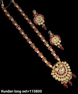 ENSEMBLE DE BIJOUX INDIENS TRADITIONNELS ET À LA MODE EN CUIVRE ENSEMBLE DE BIJOUX DE MARIAGE POUR FEMMES BOUCLES D'OREILLES ET COLLIER - Product Image 3