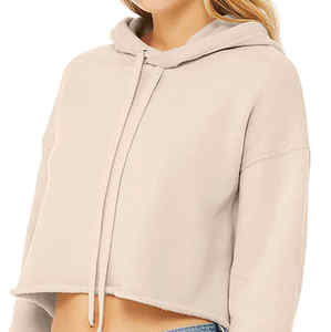 Sudadera con capucha recortada para mujer Venta al por mayor Logotipo estampado personalizado Sudaderas con capucha cortas de manga larga Jersey personalizado para mujer Sudadera con capucha para mujer - Product Image 3