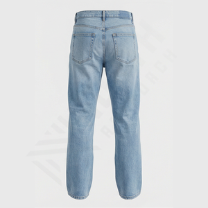 Jeans en denim pour homme, coupe droite, 100% coton enduit, qualité supérieure, lavés, fermetures éclair solides, options personnalisables, vente en gros, OEM - Product Image 2