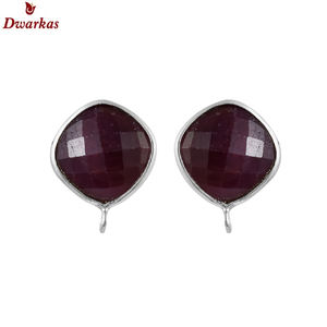 Pendientes clásicos de Plata de Ley 925 con piedras preciosas teñidas de Rubí, joyería desmontable hecha a mano, diseños de tendencia para fiestas de bodas - Product Image 2