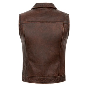 Manteau en cuir 100% veste en cuir véritable hommes mince gilet en cuir régulier veste de moto lourde hiver solide écologique - Product Image 3