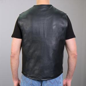 Whaler Blue Men's Club Style Chaleco de cuero Cross Motorcycle Club Style Ocultar y llevar chaleco de motorista de cuero - Product Image 3