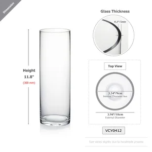 VCY0412 - Cylinder Glass Vase - 4 x 12 - Product Image 4
