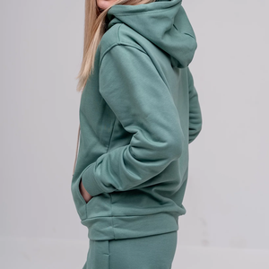 ชุดวอร์มแขนกุดสำหรับผู้หญิงชุดวอร์มผ้าฝ้าย2ชิ้นกระดุมสีพื้นสำหรับฤดูหนาว - Product Image 4