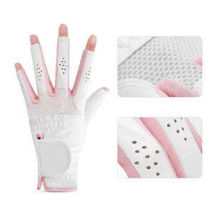Último diseño Guantes de golf para mujer Nueva llegada 100% Calidad Premium Comodidad extrema Transpirable Dedo abierto Cuero Nivel extremo - Product Image 5