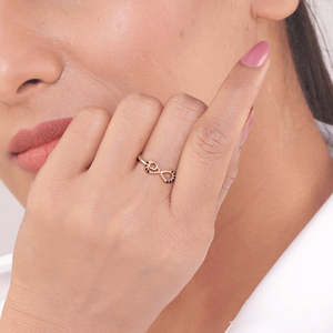 Zyora Infinity Eternity 18K Rose Gold Plated <b>Stainless</b> <b>Steel</b> <b>Ring</b> Invisible Setting Tarnish Free Hip Hop Style - Product Image 2