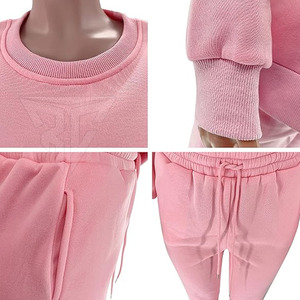 Nuevo Diseño de Invierno, Conjunto Deportivo de Color Sólido de 2 Piezas para Mujer, Manga Larga, 100% Algodón, Transpirable, Colores Personalizados, Alta Calidad - Product Image 5