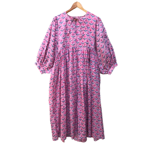 Vestido Midi de Gasa de Algodón con Estampado Floral y Escote Profundo, Suministro al por Mayor para Mujer al Mejor Precio - Product Image 1