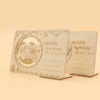 Carte postale en bois avec motif animal creux, écologique, carte de vœux créative 3D pop-up, cadeau artisanal pour anniversaire, Noël, fête
