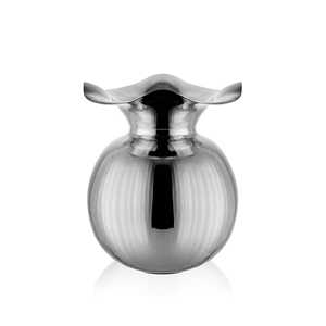 Jarrón de metal decorativo plateado 30x30x34 cm - Product Image 1