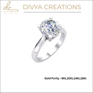 Bague en diamant plaqué blanc 10 carats faite à la main pour les femmes porter au quotidien clarté EF coupe bague en diamant cultivé en laboratoire - Product Image 6