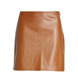 Logo personnalisé haute qualité en cuir véritable femmes jupe 2024 Styles doux coupe ample été long tricoté tissu décontracté naturel - Product Image 1